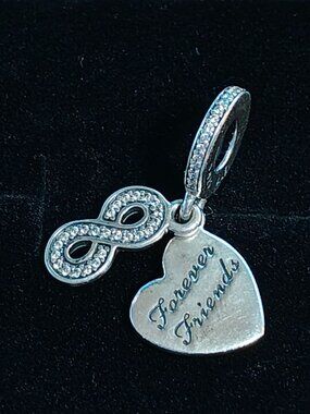 Authentic Pandora Forever Friends Dangle Charm – 791948CZ Sterling Silver